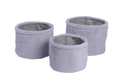 Set of 3 plush storage baskets