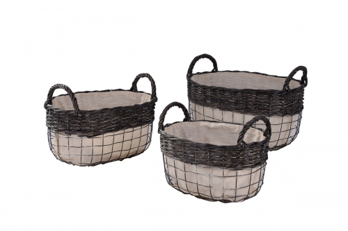 metal storage baskets, set of 3
