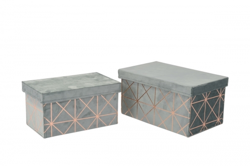 Set of 2 velvet boxes with printing