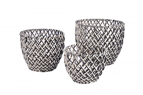 Set of 3 cotton rope woven baskets