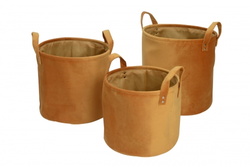 Set of 3 velvet baskets
