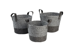 Paper and PU storage baskets