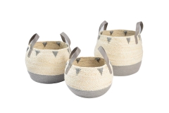 Maize leaf and paper storage baskets