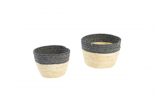 Cotton rope and maize leaf storage baskets