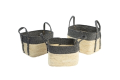 Cotton rope and maize leaf storage baskets