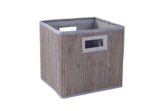 Foldable bamboo storage basket