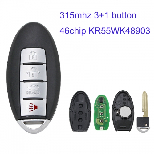 MK210015 3+1 Button Smart Car Key 315MH  PCF7952 ID46 chip for Sunny Altima Maxima Murano KR55WK48903 KR55WK68904 KR55WK49622