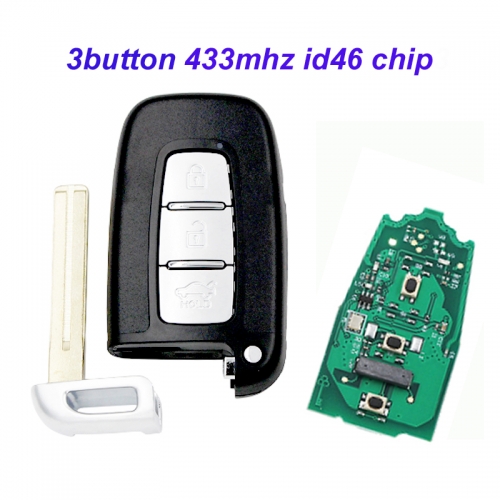 MK140008 3 buttons Smart Remote key 433MHz ID46 chip for  Veloster IX35 Santa Fe I30 2012-2016 Auto Car Key