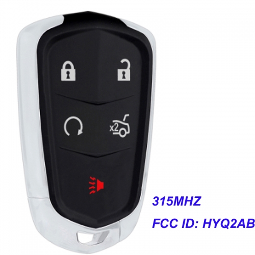 MK340015  315MHz 4+1 Button Remote Car Key for C-adillac ATS CTS SRX 2015 2016 2017 2018 FCC ID HYQ2AB