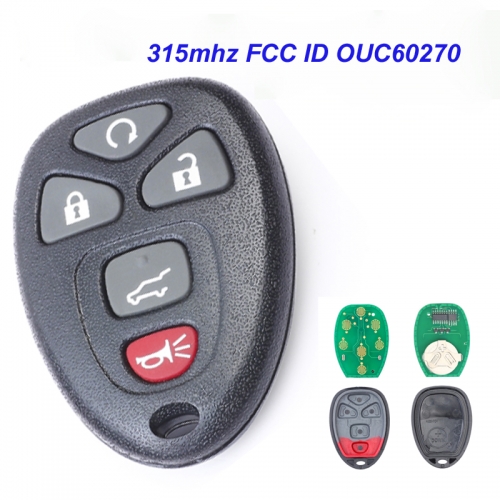 MK280014 4+1 Button 315mhz Remote Control Car Key Fob for Chevrolet FCC ID OUC60270