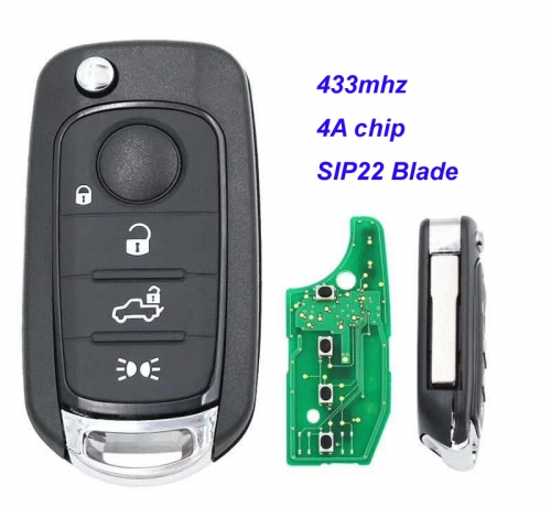 MK330003 3 Button 433MHZ Smart Remote Key for FIAT Viaggio Ottimo Auto Car Key Fob
