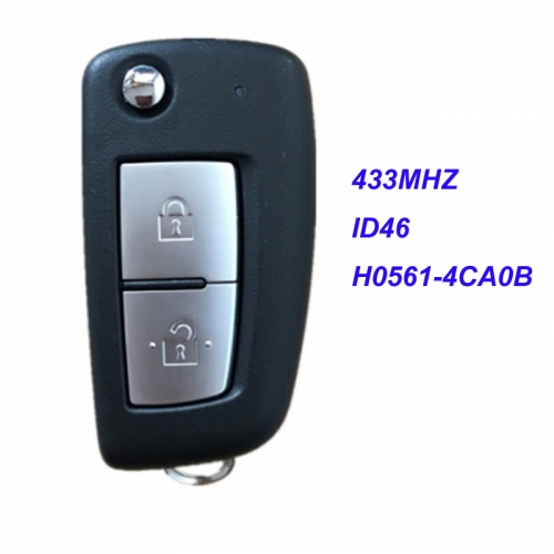 MK210030 Original 2 Button 433MHZ Flip Key for N-issan  X-Trail TIIDA 2015 + ID46 PCF 7936 HITAG 2 Part No H0561-4CA0B TWB1G0076