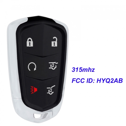 MK340017  315MHz 5+1 Button Remote Car Key for C-adillac Escalade ESV 2015 2016 2017 2018 HYQ2AB Car Key Fob