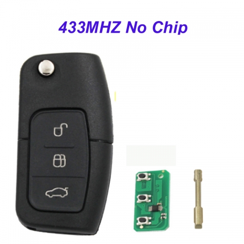 MK160034 3 Button 433mhz Flip Key NO chip For FORD Focus Mondeo Fiesta C max Kuga Galaxy FO21 Blade