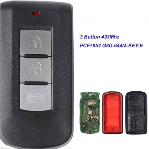 MK350012 3 Button 433Mhz PCF7952 Smart Remote Key for M-itsubishi Outlander Sport RVR ASX FCC: G8D-644M-KEY-E Auto Car Keys