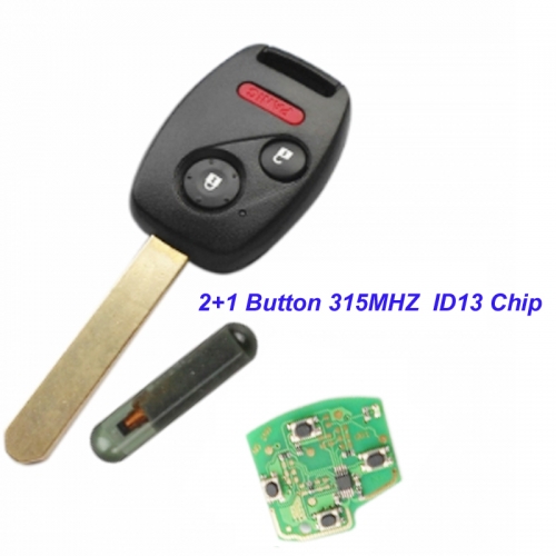 MK180065 2+1 Button Remote Key Head Key 315MHZ with ID13 chip for 2003-2007 Honda FIT CIVIC O-DYSSEY Auto Car