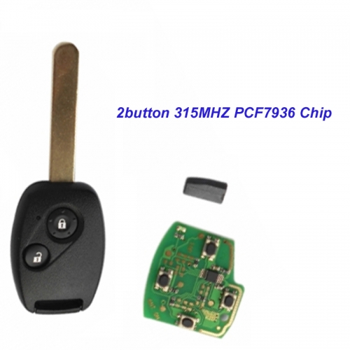 MK180041 2 Button Remote Key Head Key 315MHZ with Separate PCF7936 id46 chip for 2003-2007 Honda FIT CIVIC O-DYSSEY Auto Car Keys