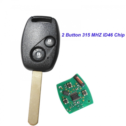 MK180080 2 Button Remote Key Head Key 315 MHZ with ID46 chip for 2008-2010 Honda CIVIC Auto Car Keys