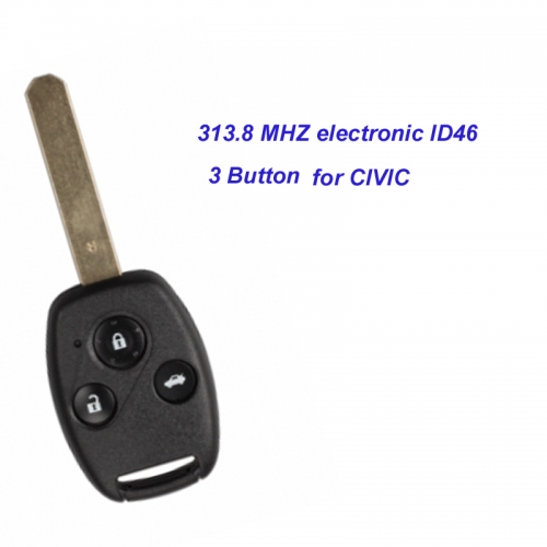 MK180036  3 Button Remote Key Head Key 313.8 MHZ with electronic  ID46 chip for 2008-2010 Honda CIVIC Auto Car Keys