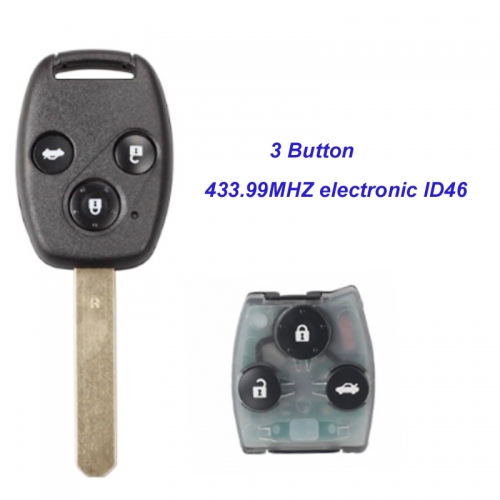 MK180032 3 Button Remote Key Head Key 315mhz with ID48 chip for Honda Accord  2003 - 2007 year Auto Car Keys