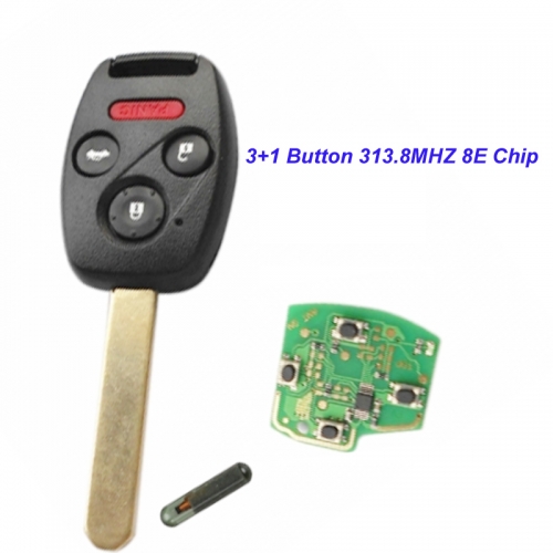 MK180076 3+1 Button Remote Key Head Key  313.8M with ID8E chip for 2003-2007 ACCORD FIT CIVIC O-DYSSEY Auto Car Keys
