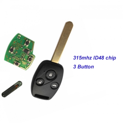 MK180031 3 Button Remote Key Head Key 315mhz with ID48 chip for Honda Accord  2003 - 2007 year Auto Car Keys