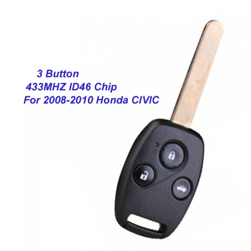 MK180035 3 Button Remote Key Head Key 433MHZ with ID46 chip for 2008-2010 Honda CIVIC Auto Car Keys