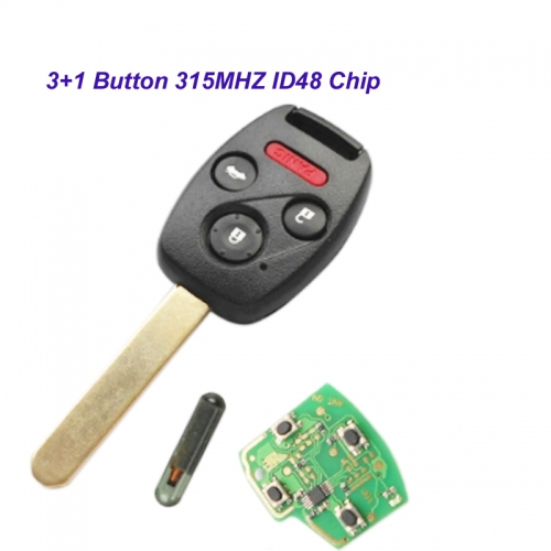MK180064 3+1 Button Remote Key Head Key 315MHZ with ID48 chip for 2003-2007 Honda FIT CIVIC O-DYSSEY Auto Car