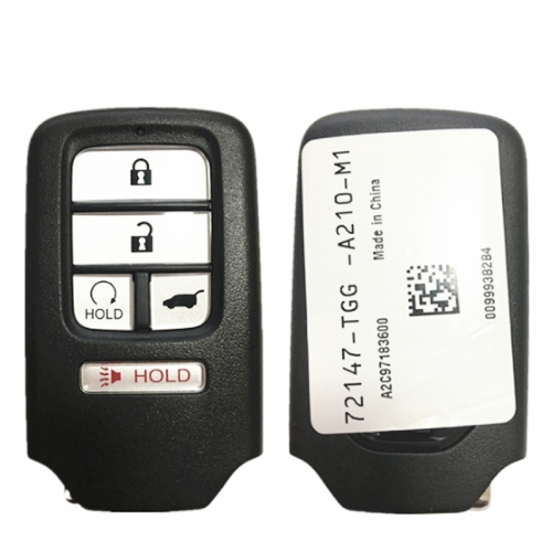 MK180094 Original 4+1 Button 433mhz 47chip Smart key for Honda FCC# KR5V2X Part No 72147-TGG-A210-M1