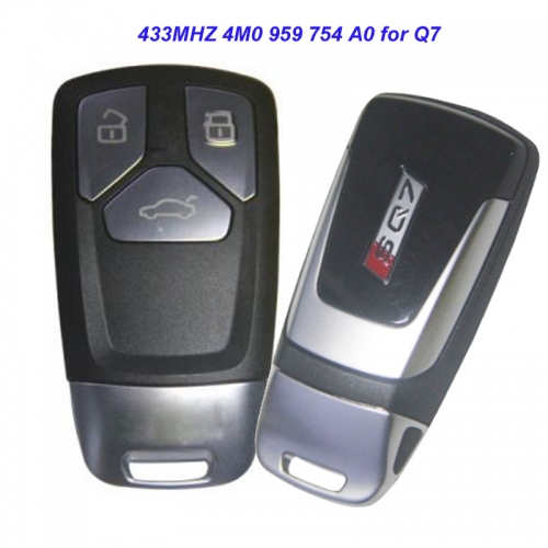 MK090039  Original 433mhz 3 Button Smart Key for Audi Q7 4M0 959 754 A0 Remote Control Car Key