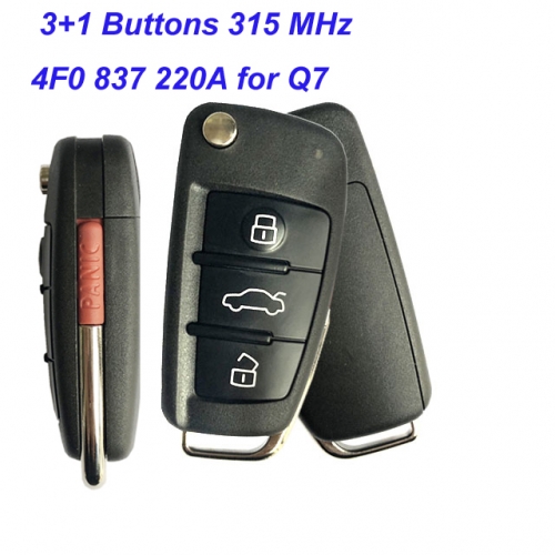 MK090046 Original 3+1 Buttons 315 MHz Smart Proximity Key for Audi Q7 4F0 837 220A Keyless Go key