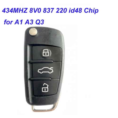 MK090047 3 Buttons 434 MHz Flip Remote Key for Audi A1 A3 Q3 8V0 837 220 Remote Key Control Fob