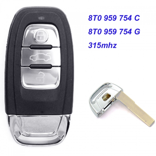 MK090055 3 Button 315MHz Remote Key for Audi  A4L Q5 S4 A4 A5 S5 8T0 959 754 C/ 8T0 959 754 G