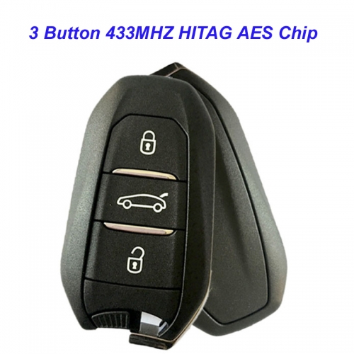 MK240007 Original 433 MHz 3 Buttons Smart Remote Key For P-eugeot 4008 HITAG AES Chip Auto Car Key Fob 9836956180