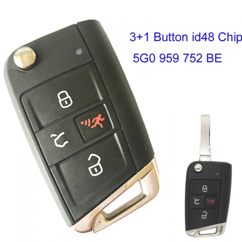 MK120026 Original 3+1 Buttons 315 MHz Flip Proximity Key for VW Golf Polo Touran  5G0 959 752BE Keyless Go Entry Key