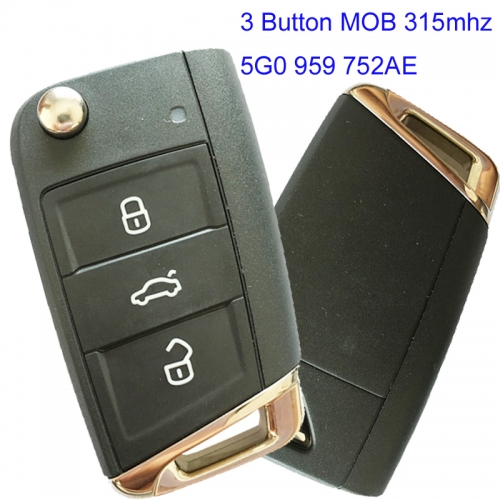 MK120025 Original 3 Buttons 315 MHz Flip Proximity Key for VW MQB Golf 7  5G0 959 752AE Keyless Go Entry