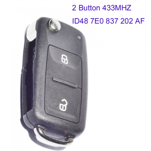 MK120057 2 Button 433Mhz Flip Key ID48 chip for VW 7E0 837 202 AF Folding Key