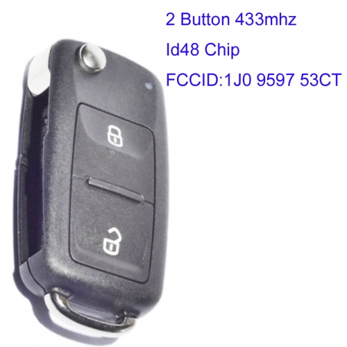 MK120067 2Button 433mhz Flip Remote Control Key for Bora Polo Golf Passat Transporter T5 1J0 9597 53CT 1J0959753CT