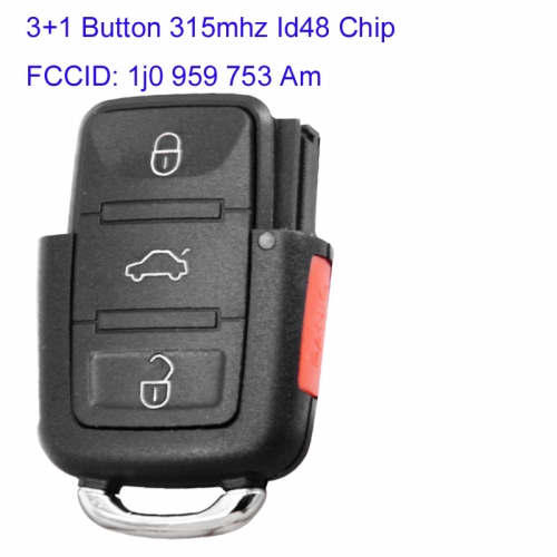 MK120064  3+1 Button 315mhz Remote Key Control for Vw Beetle Passat Jetta 1J0 959 753 AM id48 Chip