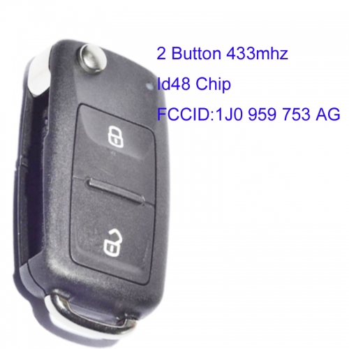 MK120069 2Button 433mhz Flip Remote Control Key for Beetle Bora Golf Passat Polo Transporter T5 1J0 959 753 AG id48 Chip 1J0959753AG