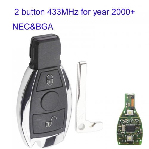 MK100012 2 Buttons 434MHz Smart Key For Benz year 2000+ NEC&BGA Entry Keyless Control