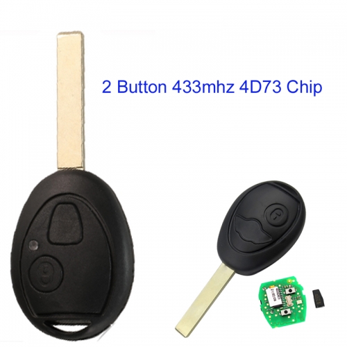 MK110055 2 button Remote Control key 433MHZ With ID73 Chip for BMW Mini Cooper S R50 R53 Head Key