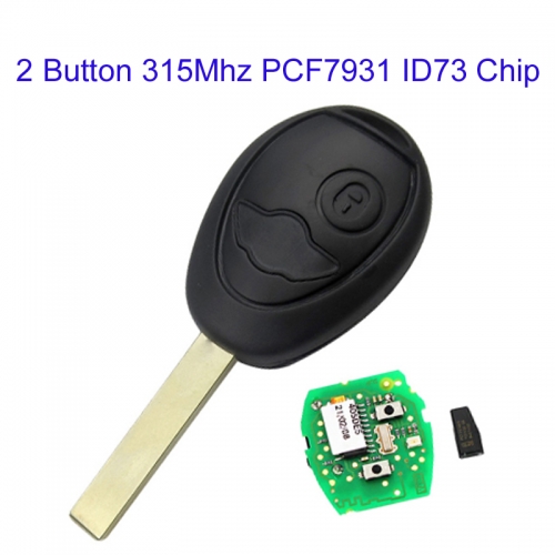 MK110057 2 button Remote Control key315MHZ With ID73 Chip for BMW Mini Cooper S R50 R53 Head Key
