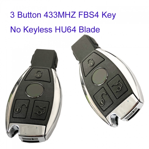 MK100027 Original 3 Button 433MHZ Smart Key for Benz FBS4 Auto Car Key Remore No Keyless Go Blade HU64