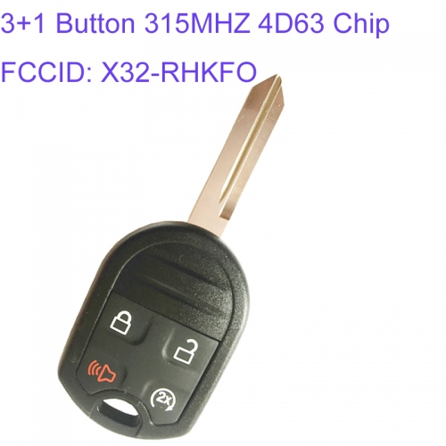 MK160027 3+1 Button 315MHZ 4D63 Chip Head Remote Key For Ford Combos X32-RHKFO Remote Control Fob