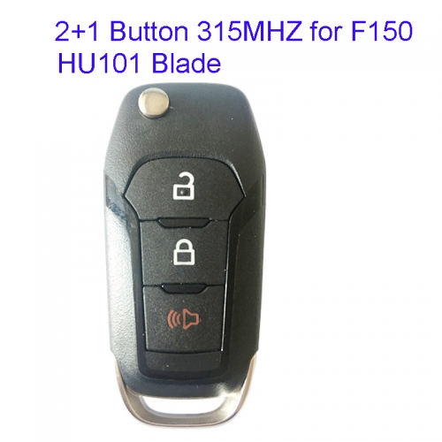 MK160051 315mhz 2+1 Button Flip Key for Ford 2015-2020 F-150 Keyless Go Key Fob with HU101 Blade N5F-A08TAA