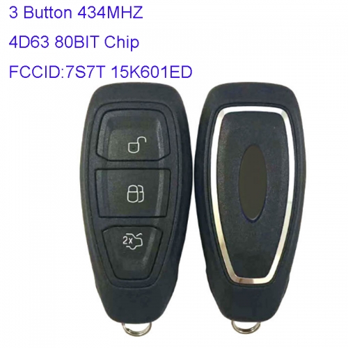 MK160069 3 Buttons 433Hz Smart Key for Ford Mondeo 7S7T 15K601ED Car Key Fob Keyless Go 4D63 80BIT Chip