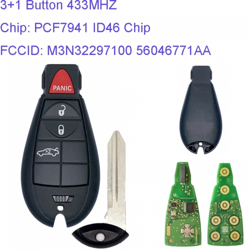MK310020 3+1 Button 433MHZ Smart Remote Key Control for 2012 - 2016 Dodge PCF7941 Chip Key Fobik Remote M3N32297100 56046771AA