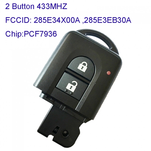 MK210073  2 Button 433MHZ Smart Key Control for N-issan Pathfinder X-trail Part No 285E34X00A  285E3EB30A with PCF7936 ID46 Chip