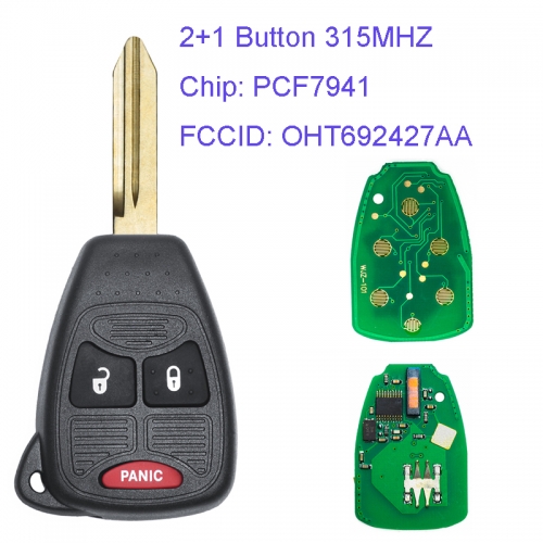 MK310006 2+1 Button 315MHZ Remote Key Control for 2006 2007 2008 Dodge 1500 2500 3500 ID46 Chip FCC: OHT692427AA